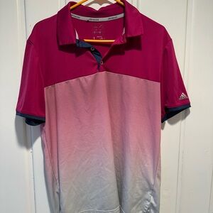 adidas Pink and Gray Polo Shirt with Gradient Design
